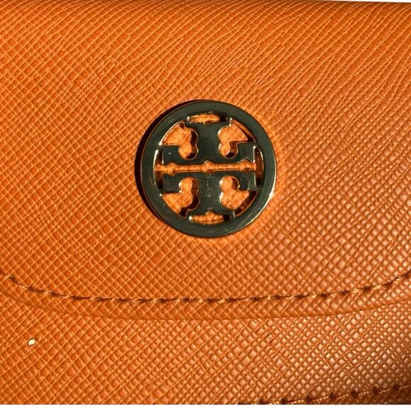 Tory Burch Burnt Orange Sunglasses Eyeglasses Leather Case - Picture 3 of 5